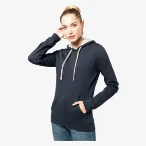 Sweat à capuche bicolore femme